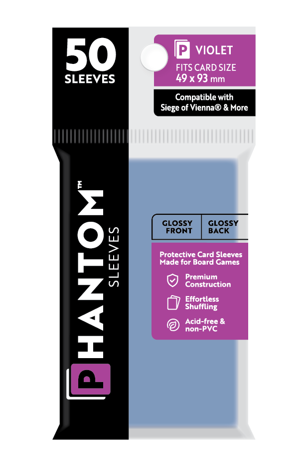 Phantom Sleeves: "Violet Size" (49mm x 93mm) - Gloss/Gloss (50)