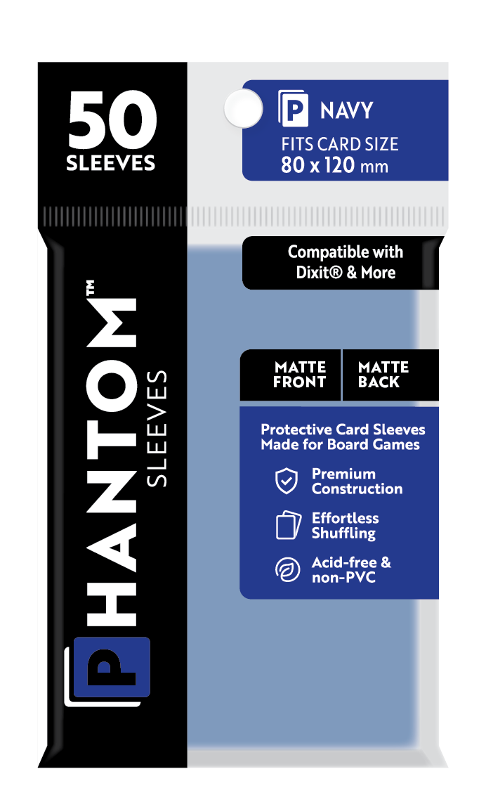 Phantom Sleeves: "Navy Size" (80mm x 120mm) - Matte/Matte (50)