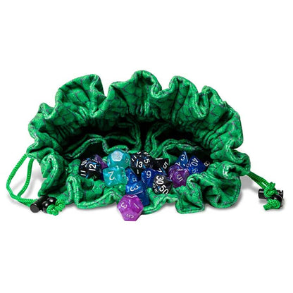 Fanroll - Dragon Storm - Velvet Compartment Dice Bag - Green Dragon Scales