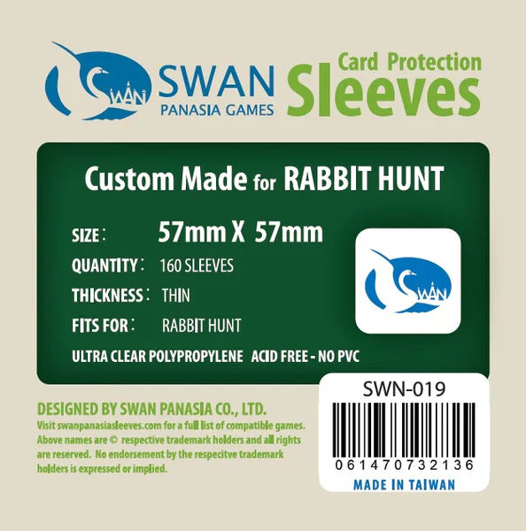 Swan PanAsia 57x57 mm Rabbit Hunt Sleeves - 160 count